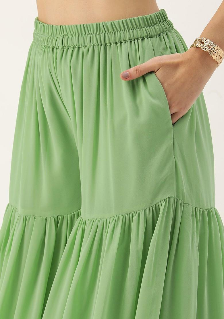 Yellow Mirror Embroidered Poly Blend Kurta Set