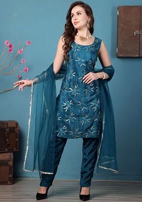 Green Ethnic Motifs Poly Blend Kurta Set