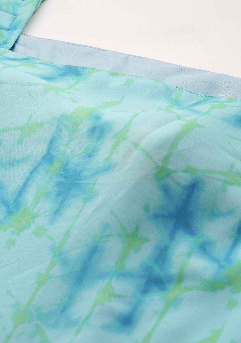 Multicolor Printed Poly Blend Kurta Set