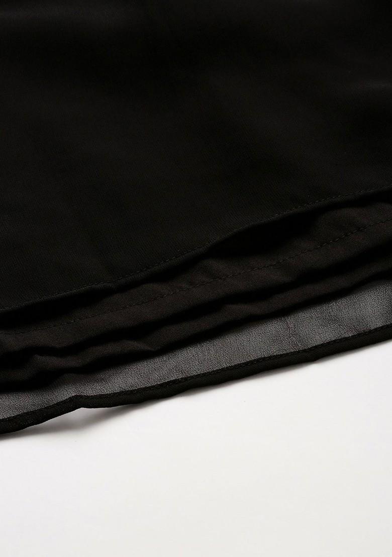 Black Sequin Embroidered Chinon Kurta Set