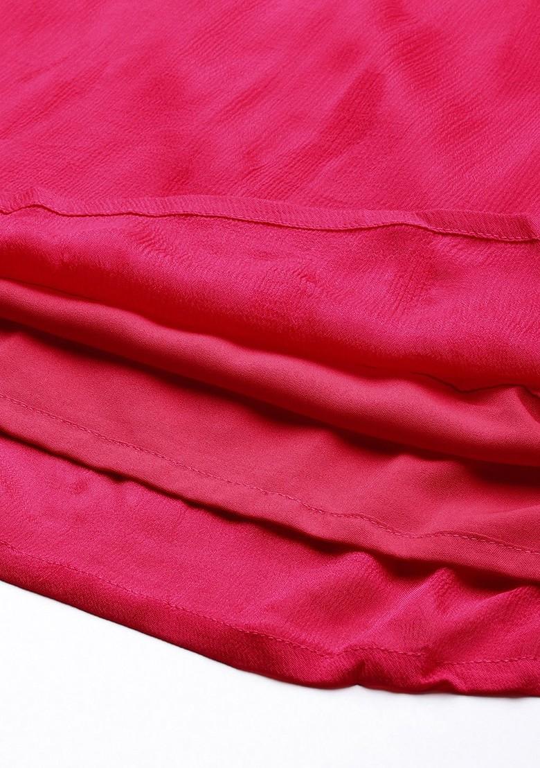 Yellow Mirror Embroidered Poly Blend Kurta Set