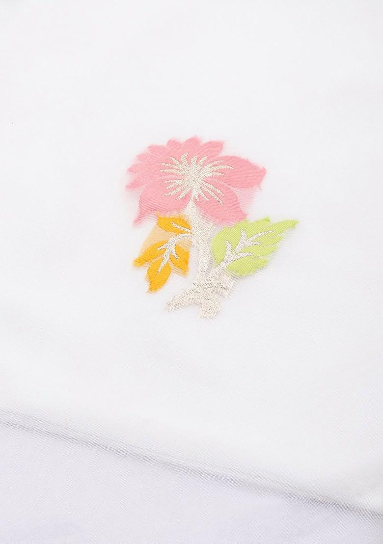 Off White Thread Embroidered Poly Blend Kurta Set