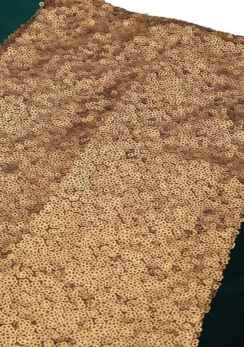 Green Sequin Embroidered Poly Blend Kurta Set