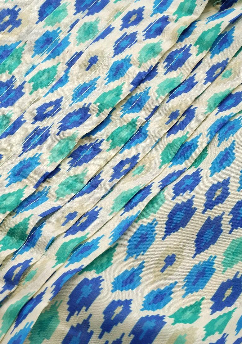 Blue Ethnic Motifs Printed Poly Blend Kurta Set