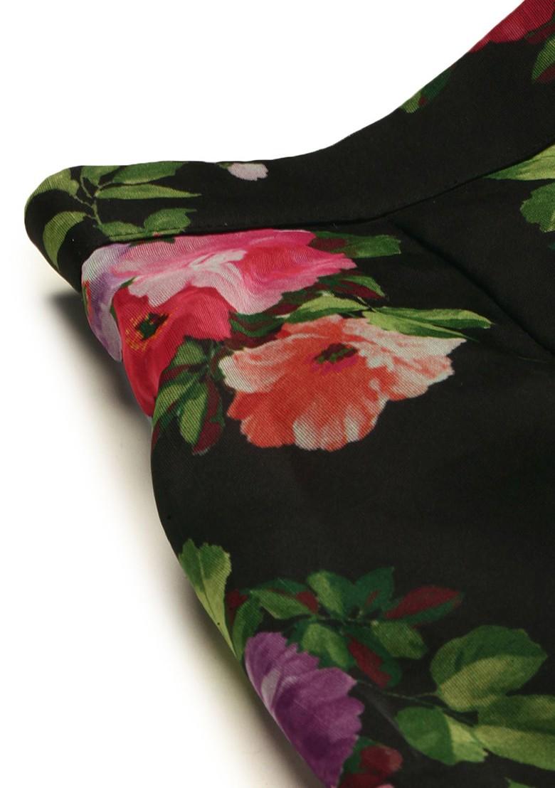 Black Solid Poly Blend Kurta Set