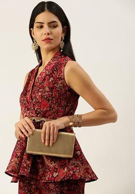 Multicolor Ethnic Motifs Printed Poly Blend Co-Ord Set