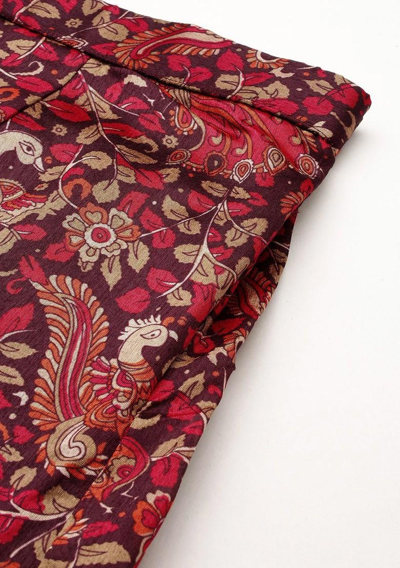 Multicolor Ethnic Motifs Printed Poly Blend Co-Ord Set