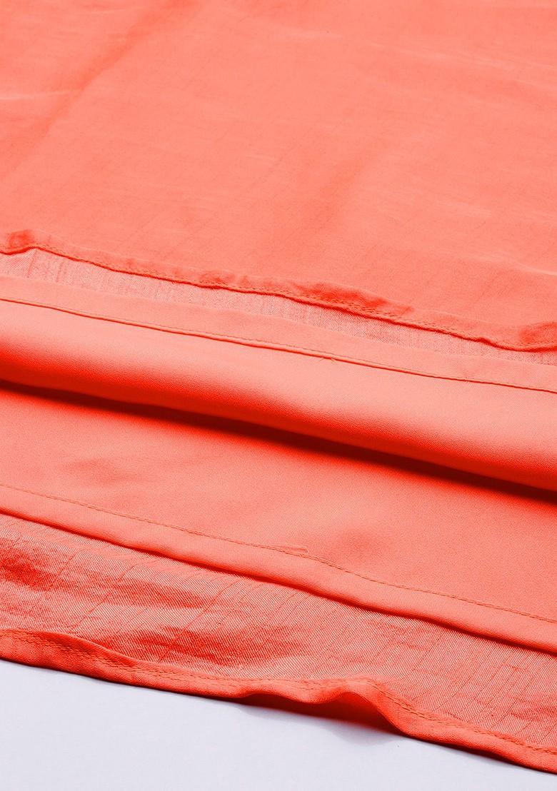 Peach Solid Poly Blend Co-Ord Set