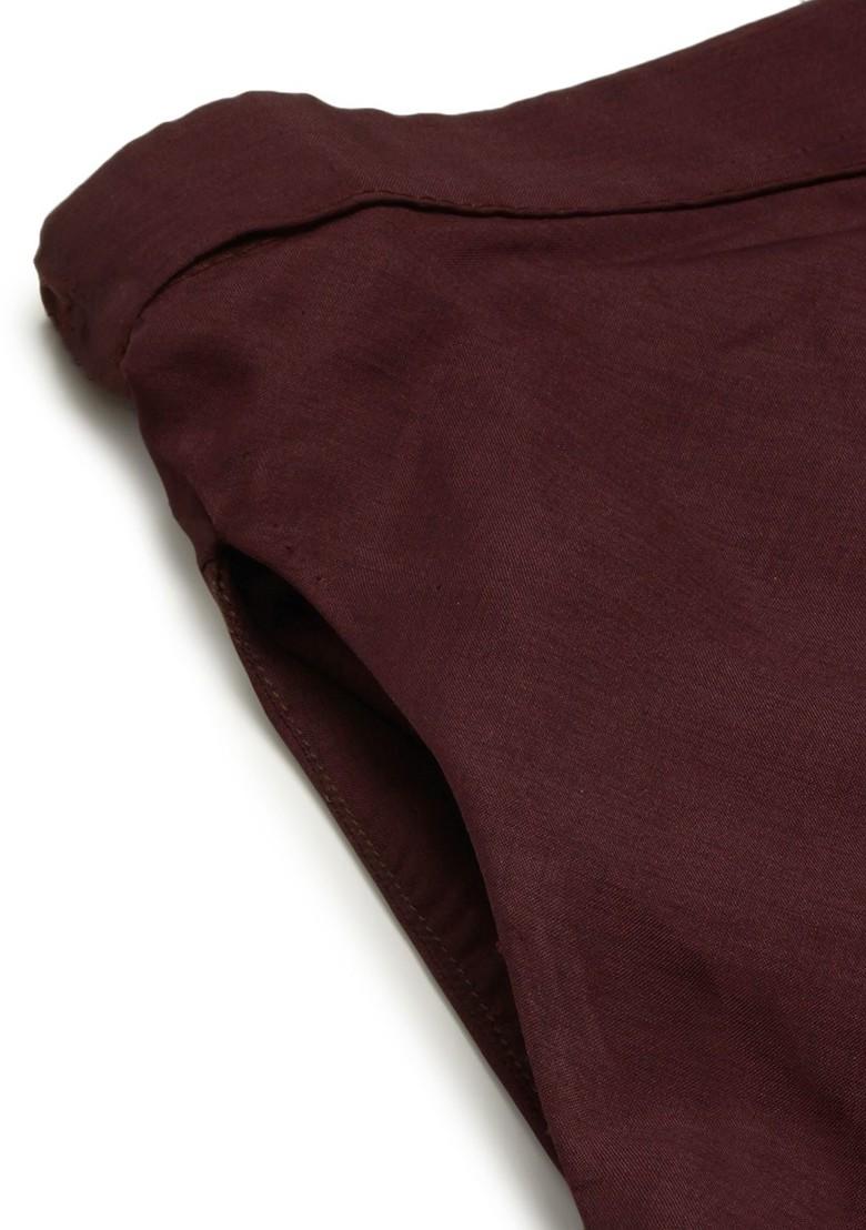 Purple Floral Embroidered Poly Blend Co-Ord Set