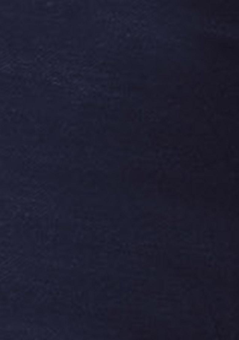 Navy Blue Foil Print Embroidered Silk Kurta Set