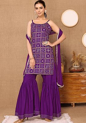 Purple  Rayon Kurta Set