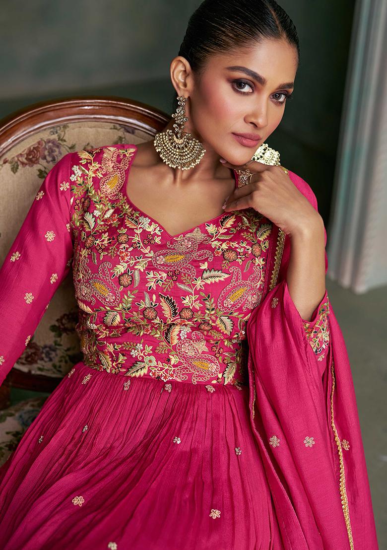 Pink Embroidered Silk Salwar Kameez