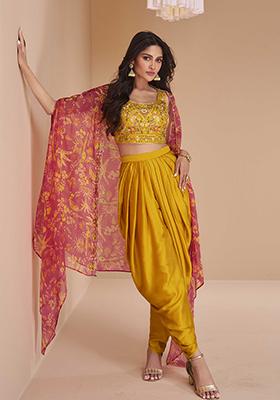 Mustard Embroidered Silk Salwar Kameez
