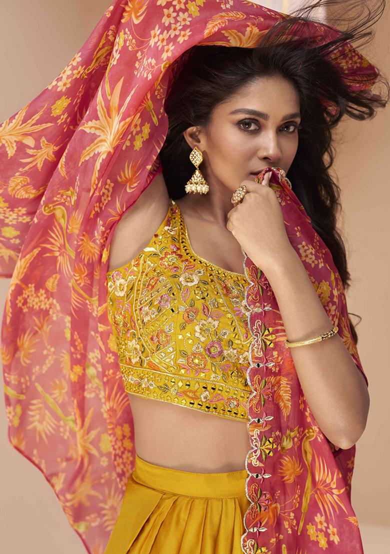 Mustard Embroidered Silk Salwar Kameez