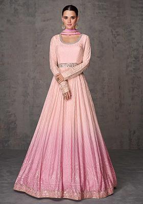Pink Embroidered Georgette Salwar Kameez
