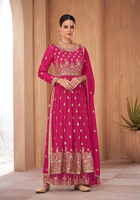 Pink Embroidered Georgette Salwar Kameez
