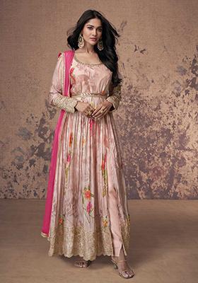 Pink Embroidered Georgette Salwar Kameez