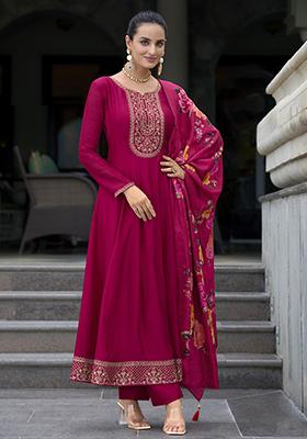 Pink Embroidered Silk Salwar Kameez