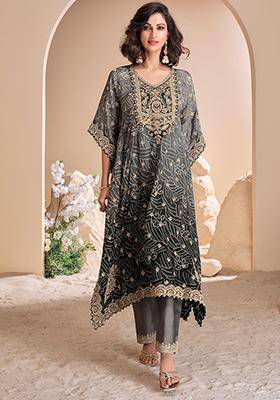 Black Embroidered Silk Salwar Kameez