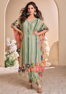 Pista Green Embroidered Silk Salwar Kameez