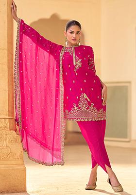 Pink Embroidered Silk Salwar Kameez