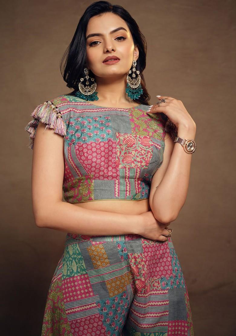 Purple Printed Poly Blend Fusion Set