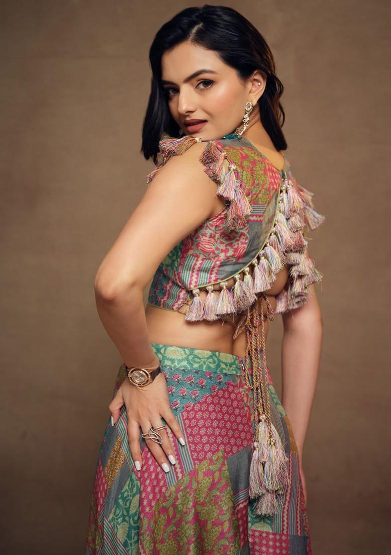 Purple Printed Poly Blend Fusion Set