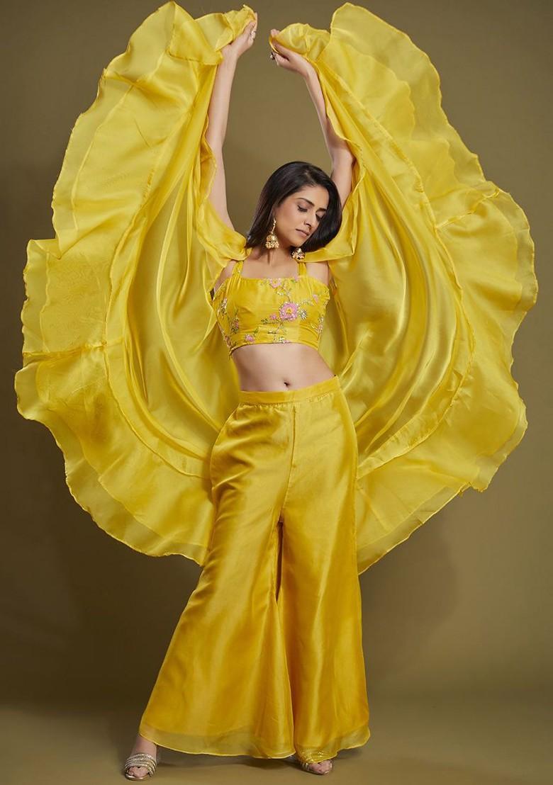 Yellow Embellished Poly Blend Fusion Set