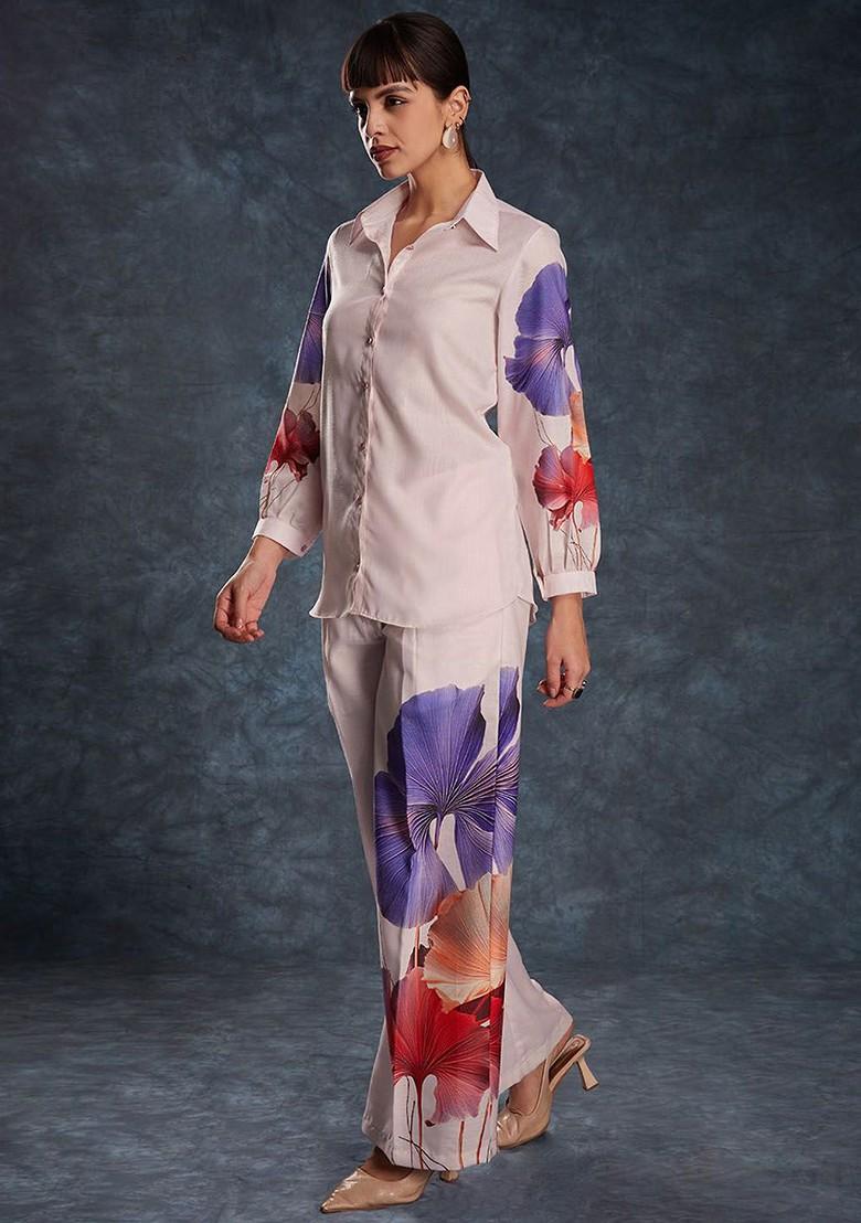 Pink Printed Poly Blend Fusion Set