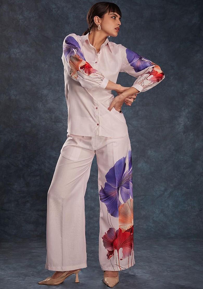 Pink Printed Poly Blend Fusion Set