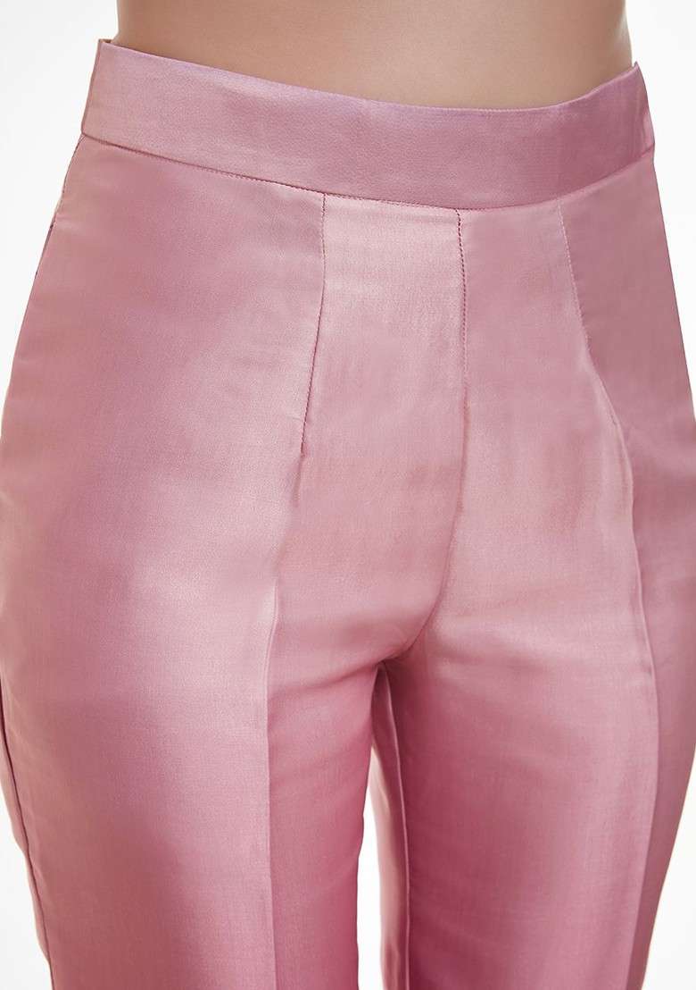Pink Solid Poly Blend Fusion Set - Indya