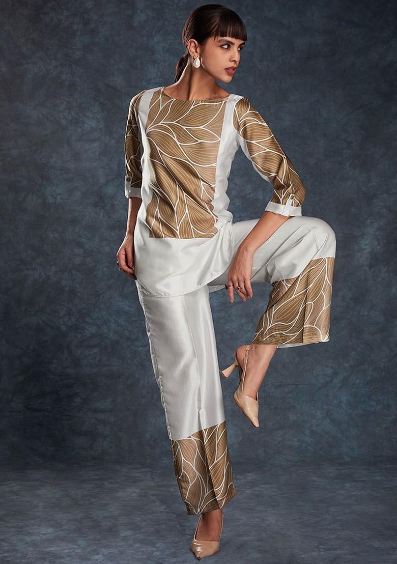 White Printed Poly Blend Fusion Set
