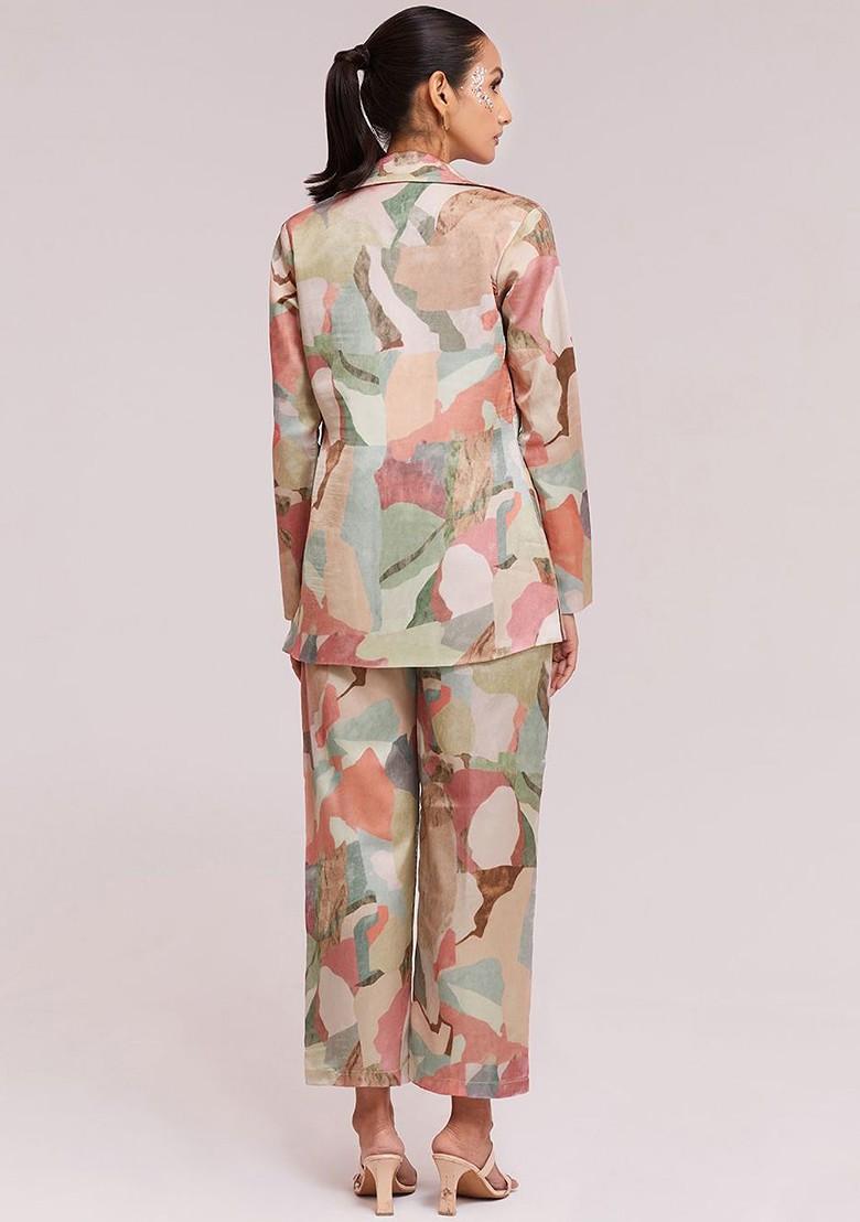 Green Printed Poly Blend Fusion Set