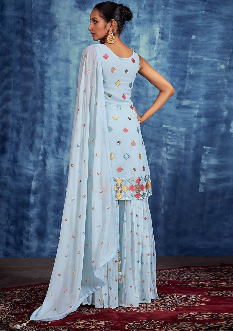 Black Embroidered Poly Blend Kurta