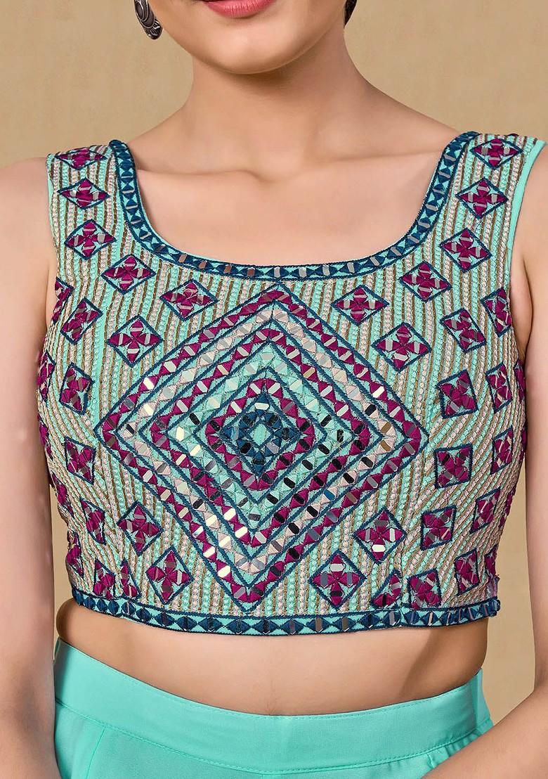 Green Embellished Poly Blend Fusion Set