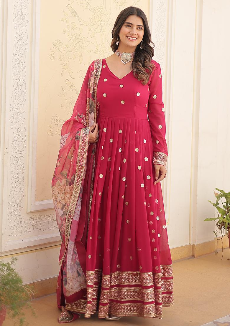 ウェア sksksk516516 Buy Women Dark Purple Sequin Embroidered Faux Georgette