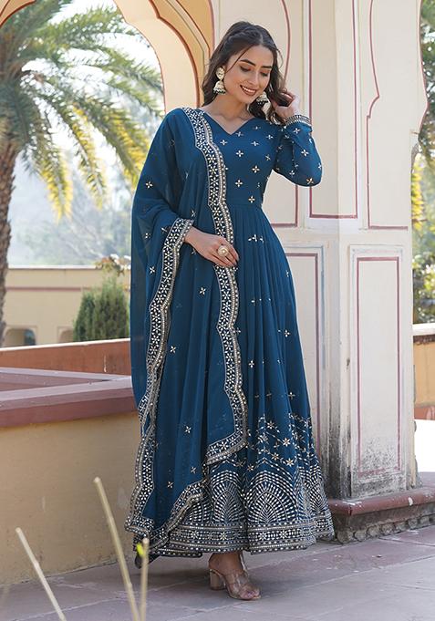 Mustard Georgette Pant Anarkali main image 1