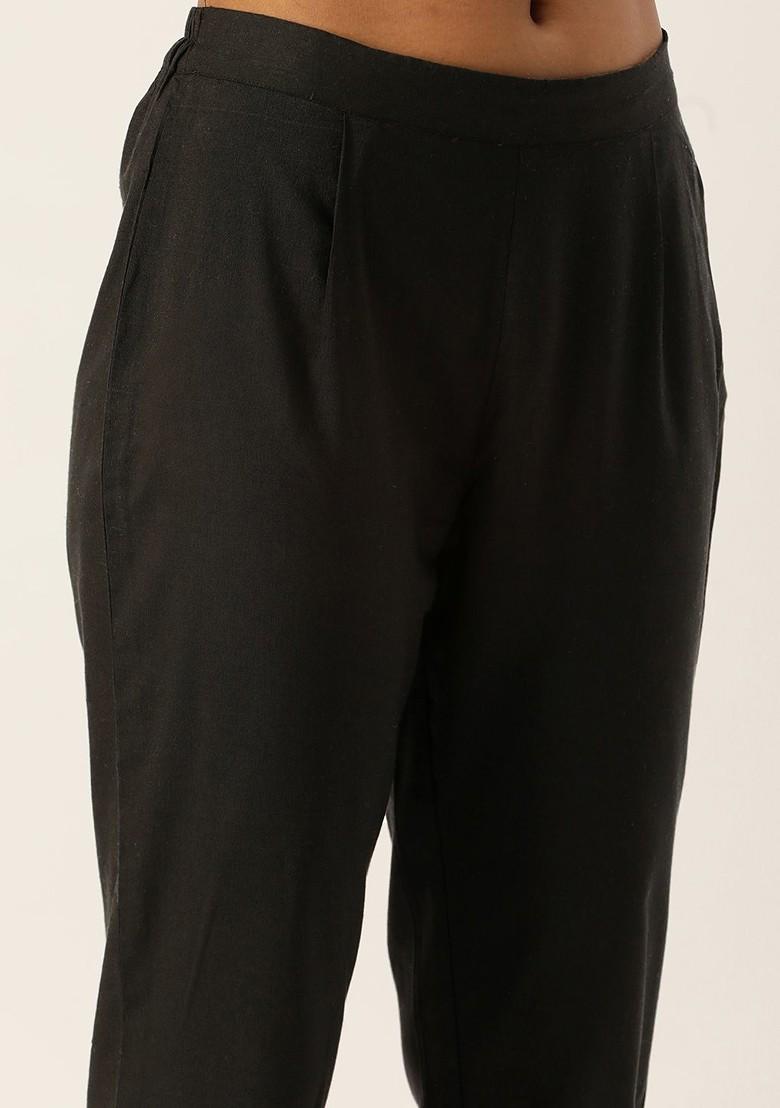 Black Printed Cotton Kurta Set