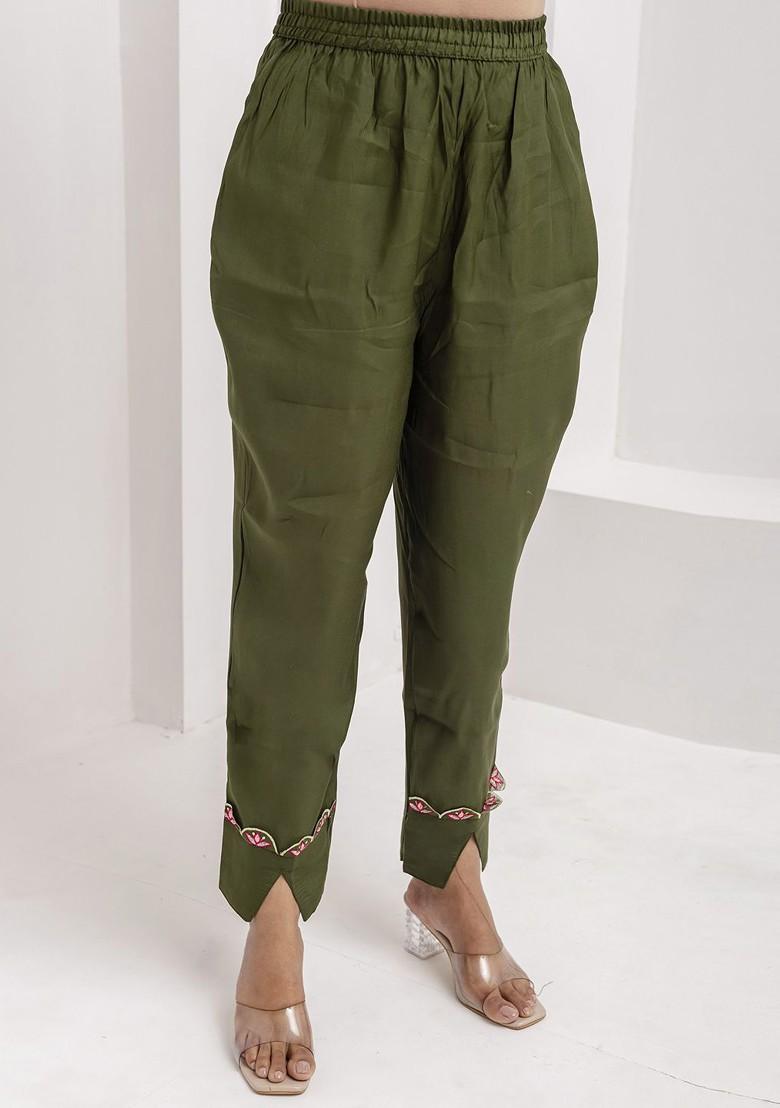 Green Ethnic Motifs Embroidery Poly Blend Kurta Set