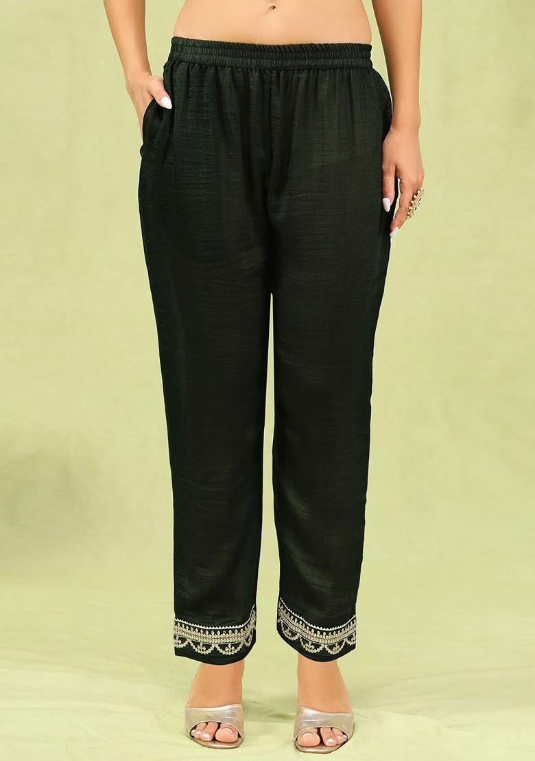 Green Ethnic Motifs Embroidery Poly Blend Kurta Set