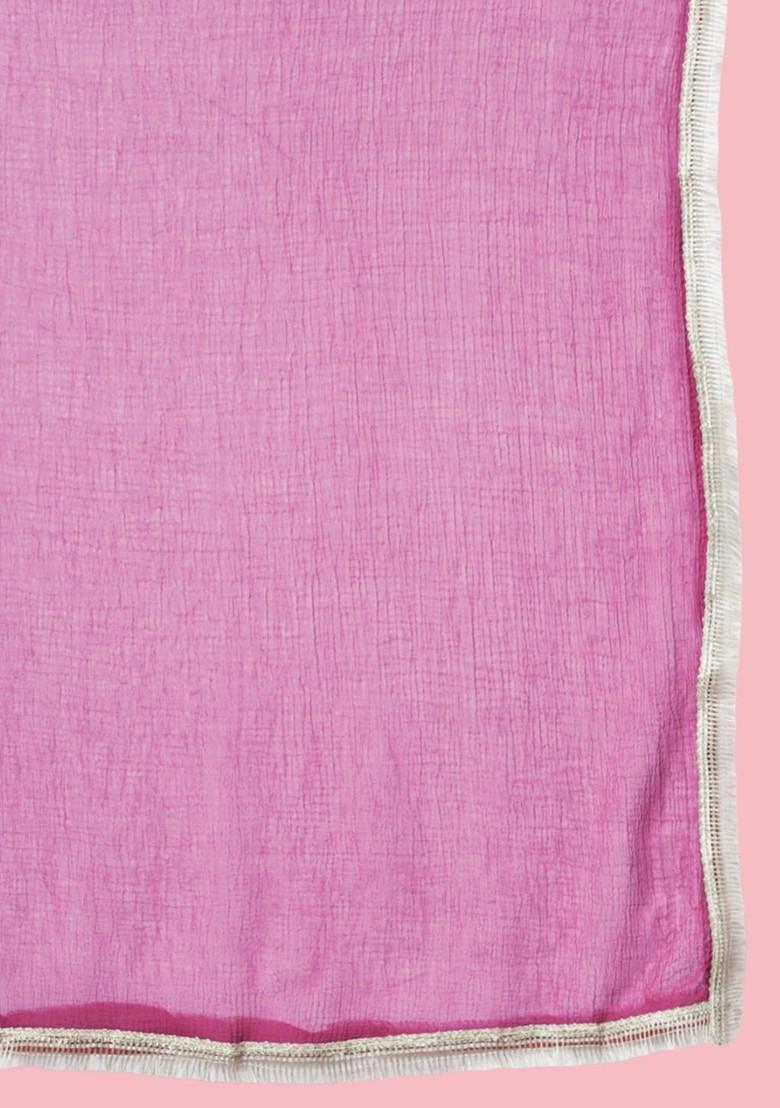 Red Floral Embroidered Poly Blend Kurta Set