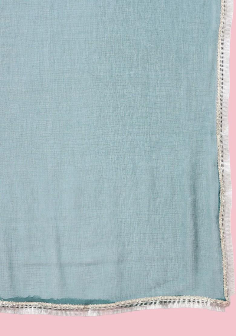 Green Floral Embroidered Poly Blend Kurta Set