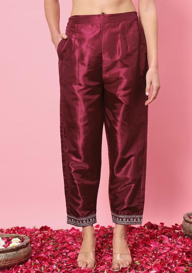 Red Printed Poly Blend Kurta Set