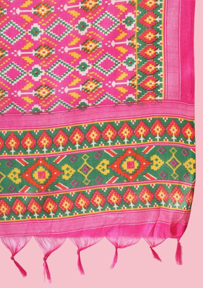 Yellow Floral Embroidered Poly Blend Kurta Set