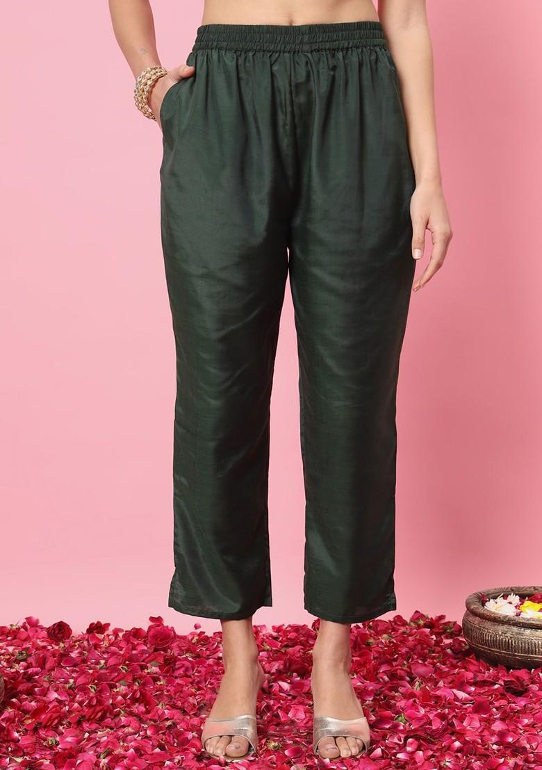 Green Ethnic Motifs Embroidery Poly Blend Kurta Set