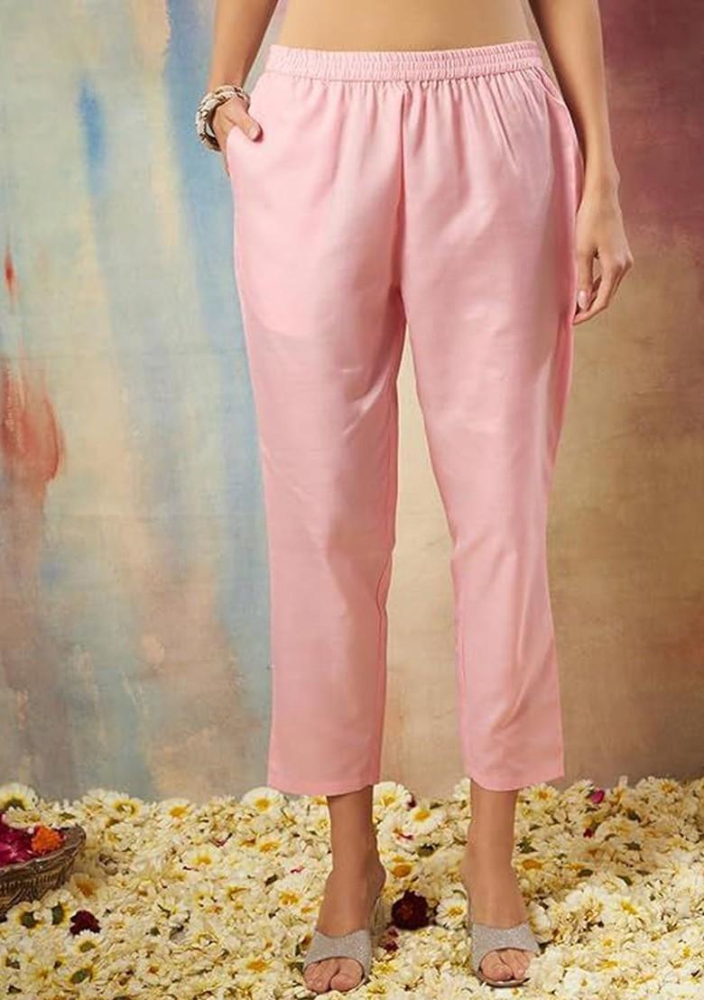 Pink Printed Silk Kurta Set