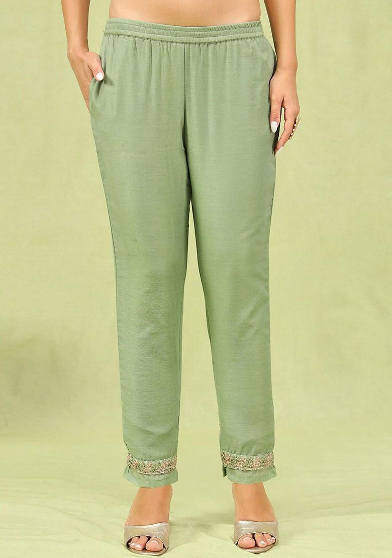 Green Printed Poly Blend Kurta Set