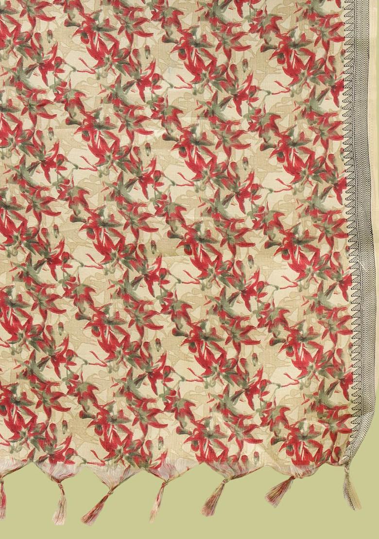 Black Floral Embroidered Poly Blend Kurta Set