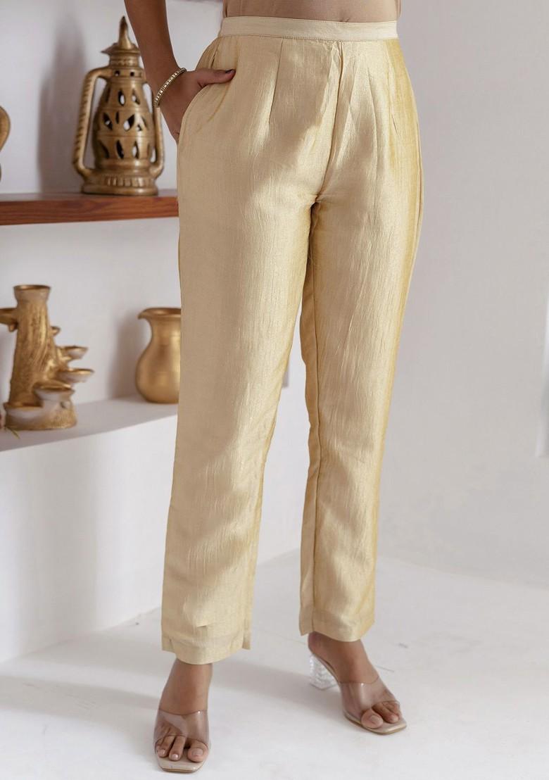 Cream Ethnic Motifs Embroidery Poly Blend Kurta Set