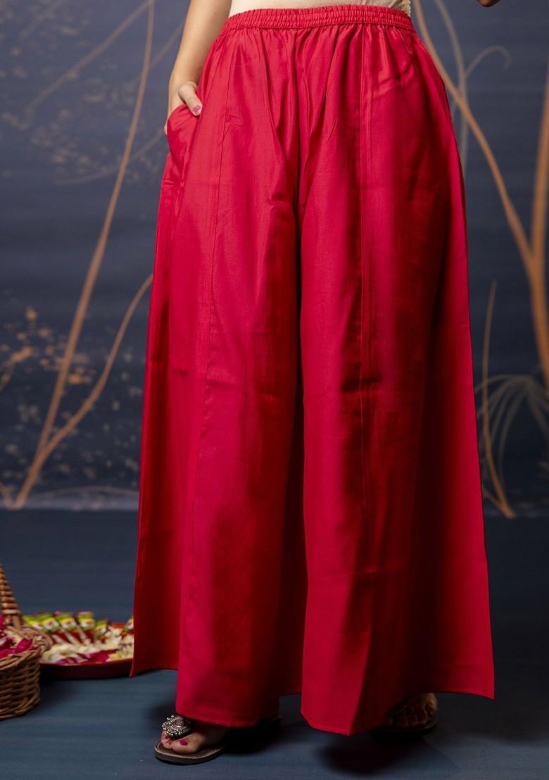 Pink Floral Embroidered Poly Blend Kurta Set